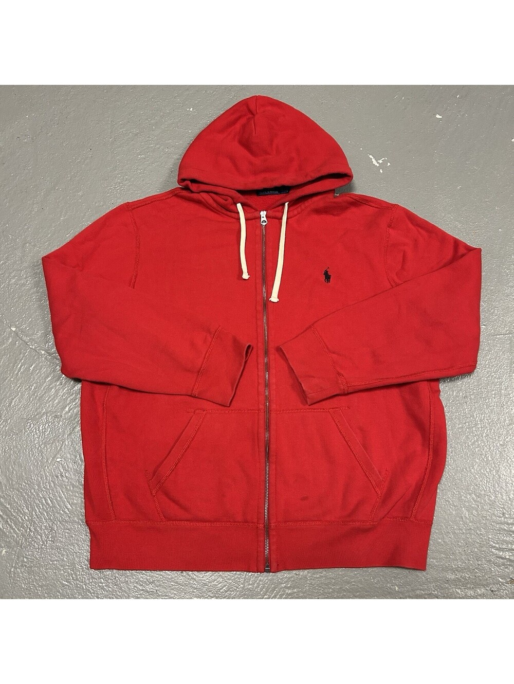 Polo Ralph Lauren Full Zip Heavyweight Fleece Hoodie Red Size 2XL